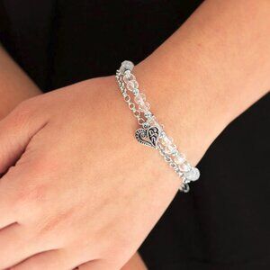 Paparazzi Jewelry Accessories - Rare Romance - White Bracelet - Vintage